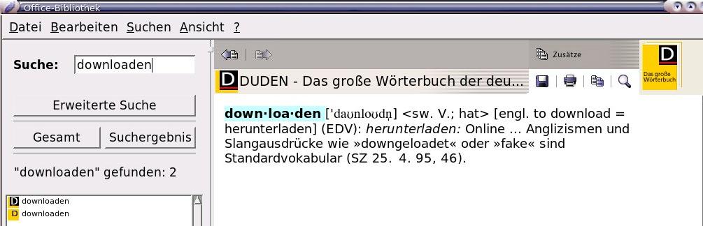 Duden downloaden in der deutschen Umgebung