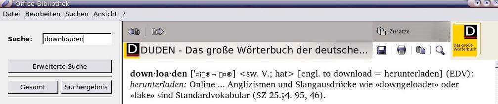 Duden downloaden in der japanischen. Umgebung